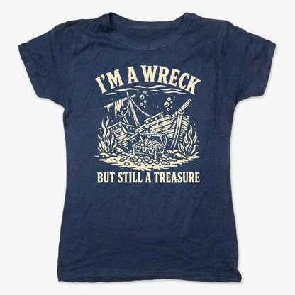 I'm A Wreck But Still A Treasure-Women's T-Shirt-True Navy