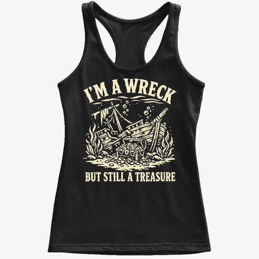 I'm A Wreck But Still A Treasure-Women's Tank Top-Midnight