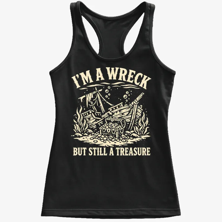 I'm A Wreck But Still A Treasure-Women's Tank Top-Midnight