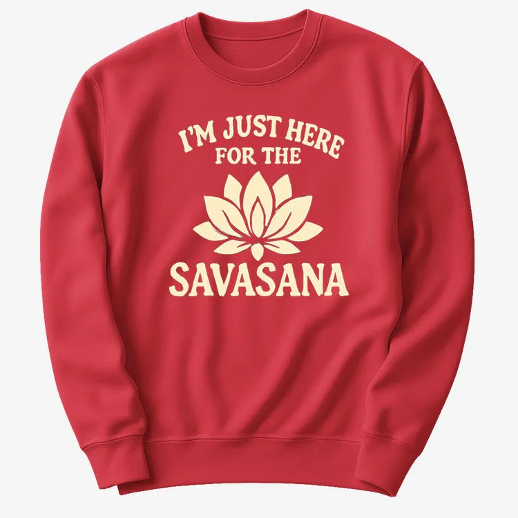 I'm Just Here For The Savasana-Sweater-Red