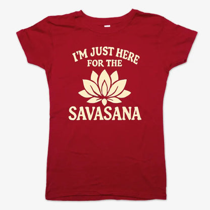 I'm Just Here For The Savasana-Women's T-Shirt-Deep Red