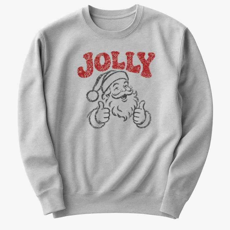 Jolly Santa-Sweatshirt-Gray Heather