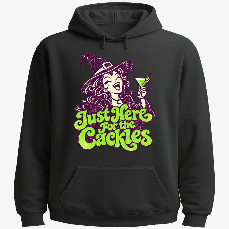 Just Here for the Cackles-Hoodie-Black