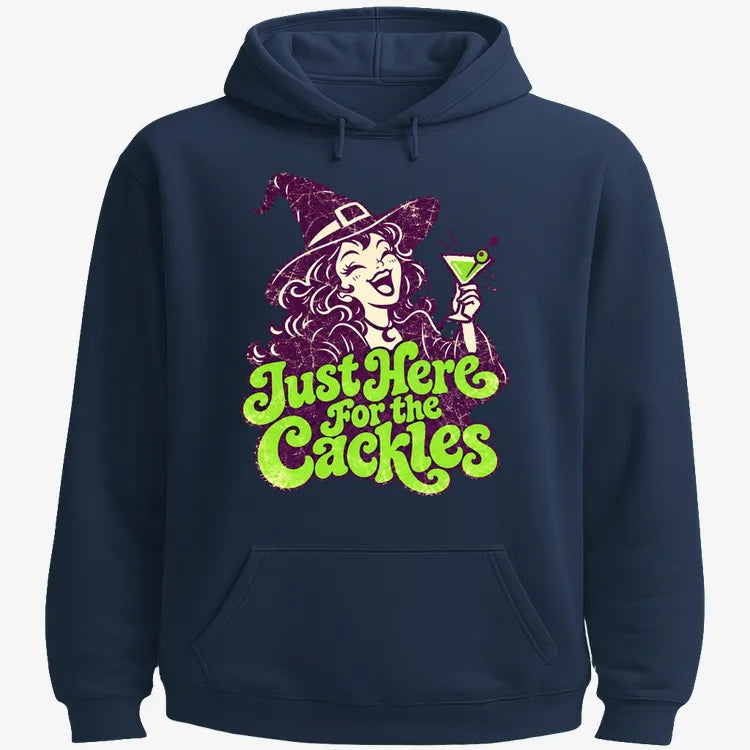 Just Here for the Cackles-Hoodie-Navy Blue