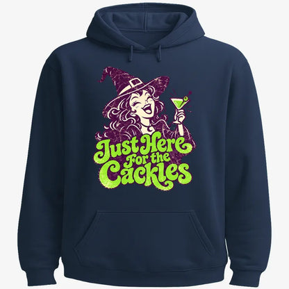 Just Here for the Cackles-Hoodie-Navy Blue