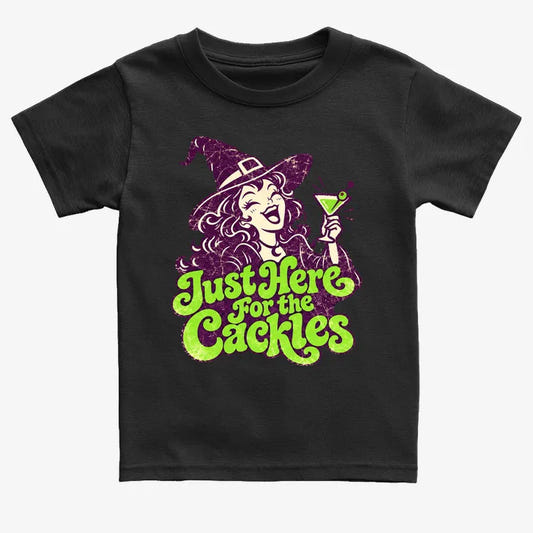 Just Here for the Cackles-Kids T-Shirt-Black