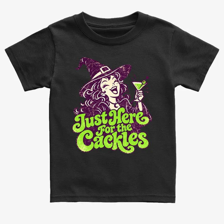 Just Here for the Cackles-Kids T-Shirt-Black