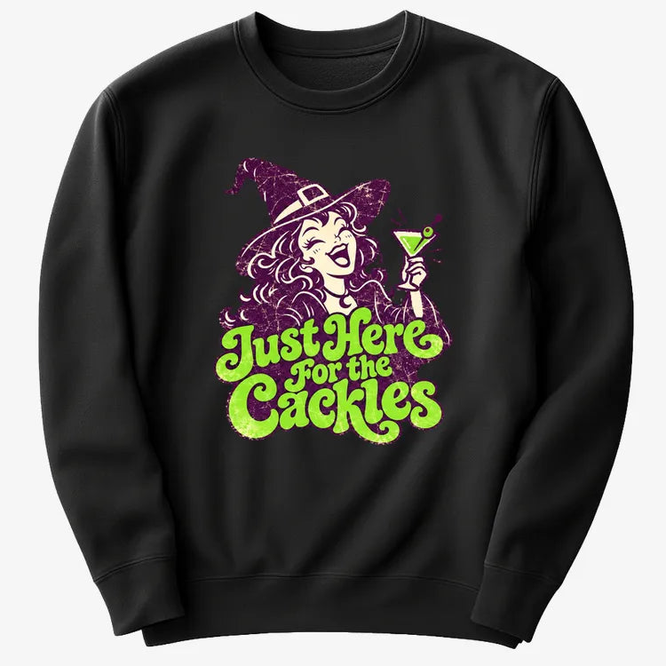 Just Here for the Cackles-Sweatshirt-Black