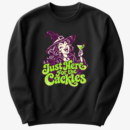 Just Here for the Cackles-Sweatshirt-Black