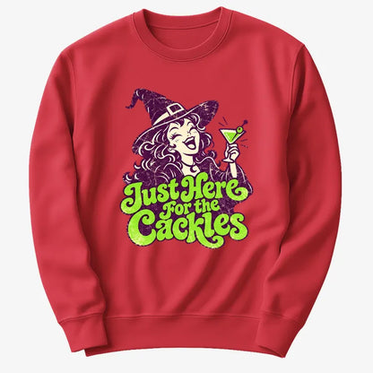 Just Here for the Cackles-Sweatshirt-Red
