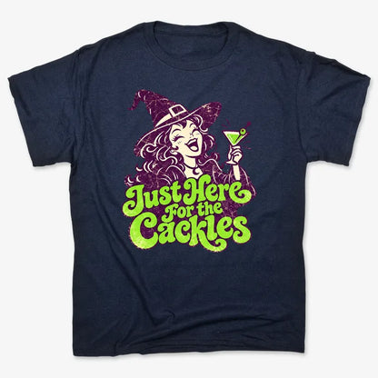 Just Here for the Cackles-Unisex Heavyweight T-Shirt-Navy Blue
