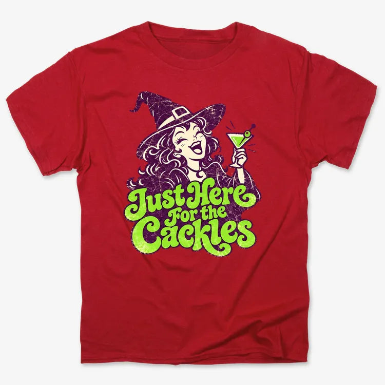 Just Here for the Cackles-Unisex Heavyweight T-Shirt-Red