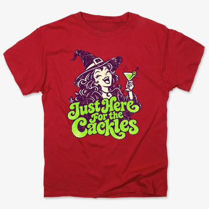 Just Here for the Cackles-Unisex Heavyweight T-Shirt-Red