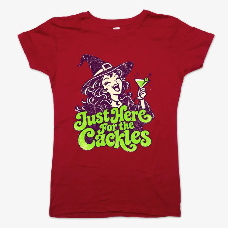 Just Here for the Cackles-Women's T-Shirt-Deep Red