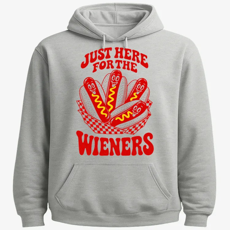 Just Here for the Wieners-Hoodie-Gray Heather