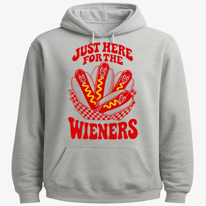 Just Here for the Wieners-Hoodie-Gray Heather