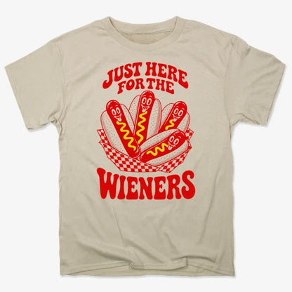 Just Here for the Wieners-Men's T-Shirt-Sand