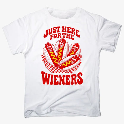 Just Here for the Wieners-Men's T-Shirt-White
