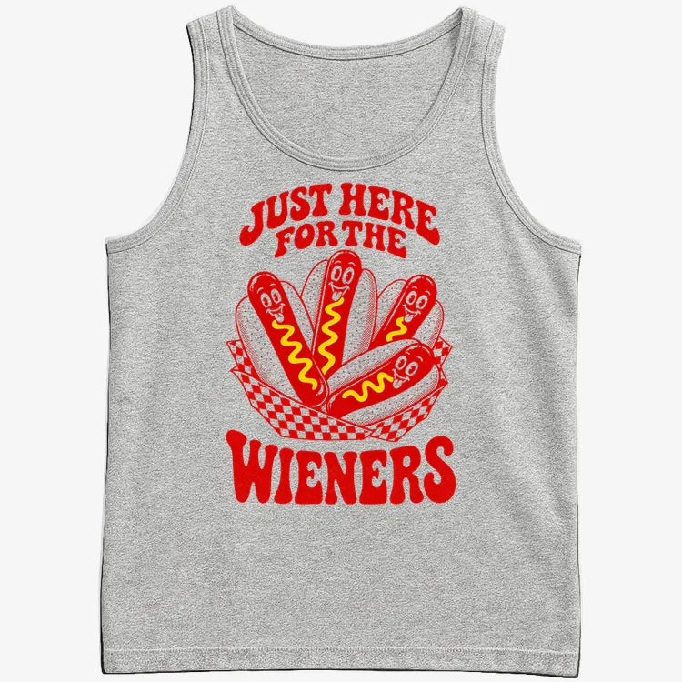 Just Here for the Wieners-Men's Tank Top-Gray Heather