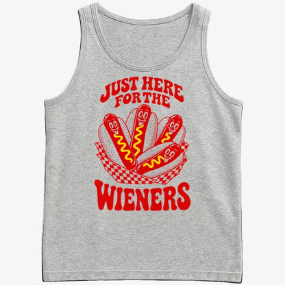 Just Here for the Wieners-Men's Tank Top-Gray Heather