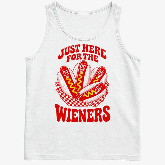 Just Here for the Wieners-Men's Tank Top-White