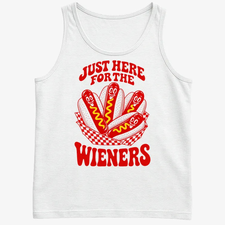 Just Here for the Wieners-Men's Tank Top-White