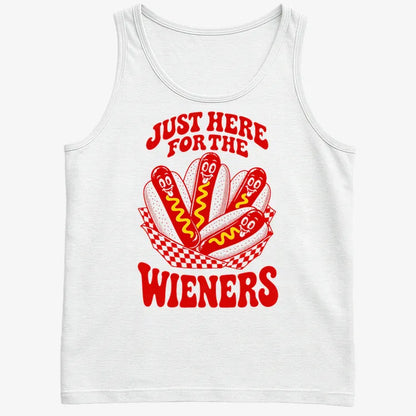 Just Here for the Wieners-Men's Tank Top-White