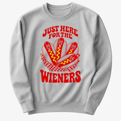 Just Here for the Wieners-Sweater-Gray Heather