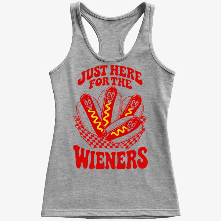 Just Here for the Wieners-Women's Tank Top-Gray Granite