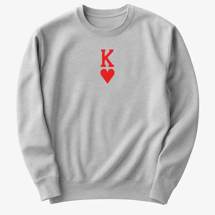 K of Hearts-Sweatshirt-Gray Heather