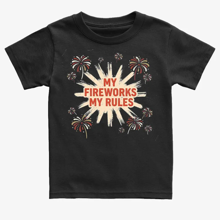 My Fireworks My Rules-Kids T-Shirt-Black