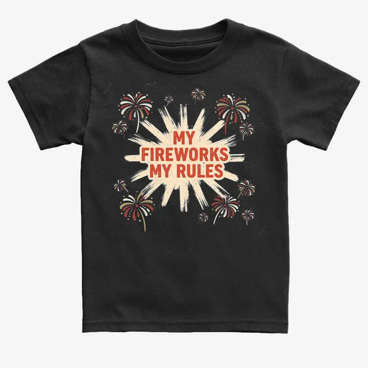 My Fireworks My Rules-Kids T-Shirt-Black