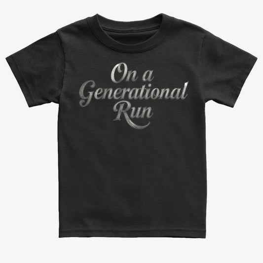 On a Generational Run-Kids T-Shirt-Black
