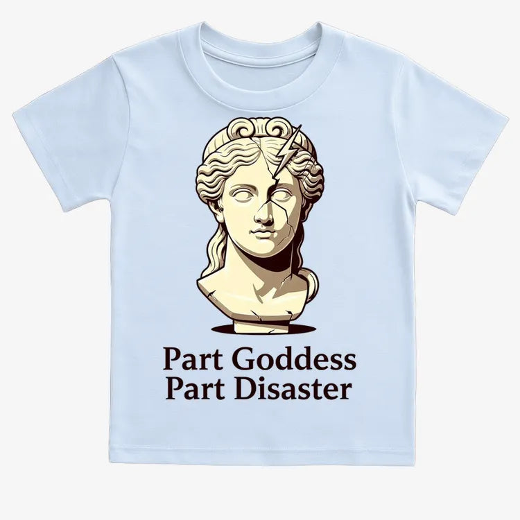 Goddess Meets Disaster Tee-Kids T-Shirt-Blue