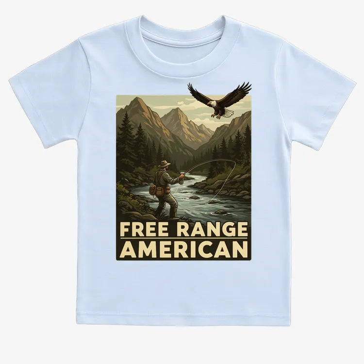 Free Range American-Kids T-Shirt-Blue