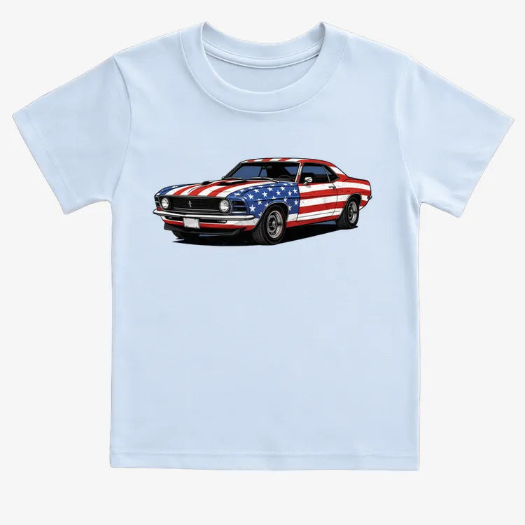 American Muscle Car Pride-Kids T-Shirt-Blue