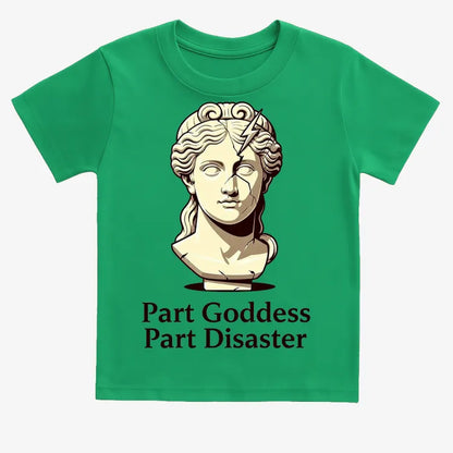 Goddess Meets Disaster Tee-Kids T-Shirt-Green