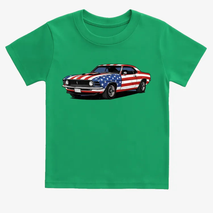 American Muscle Car Pride-Kids T-Shirt-Green
