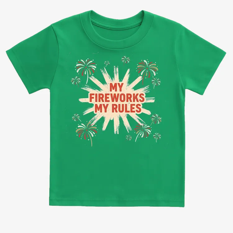 My Fireworks My Rules-Kids T-Shirt-Green