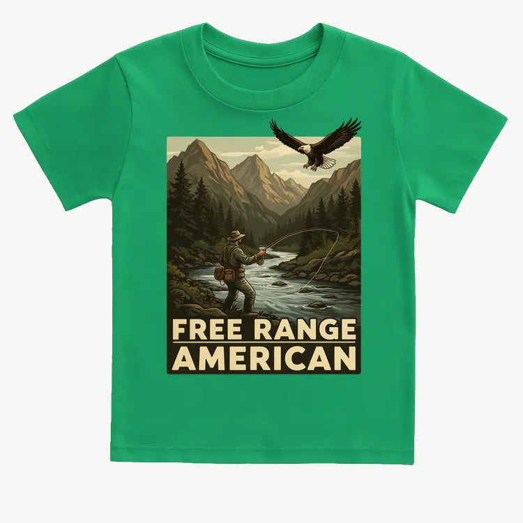 Free Range American-Kids T-Shirt-Green