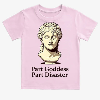 Goddess Meets Disaster Tee-Kids T-Shirt-Pink