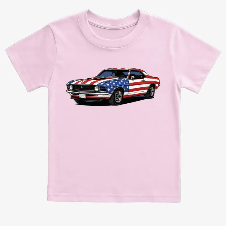 American Muscle Car Pride-Kids T-Shirt-Pink