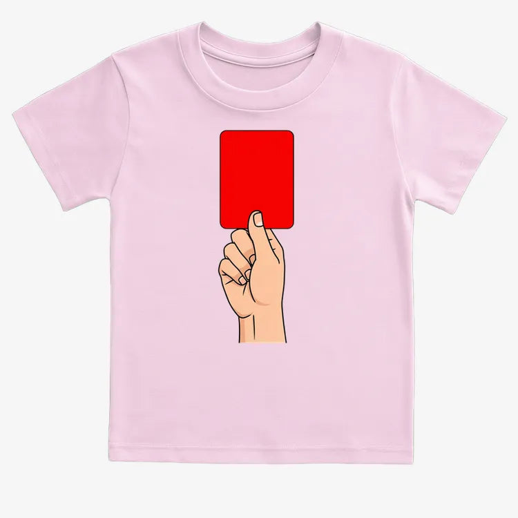 Red Card Statement-Kids T-Shirt-Pink