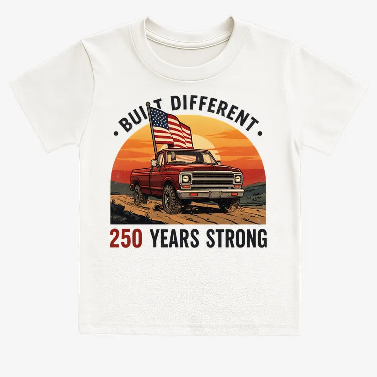 Built Different: 250 Years Strong-Kids T-Shirt-White