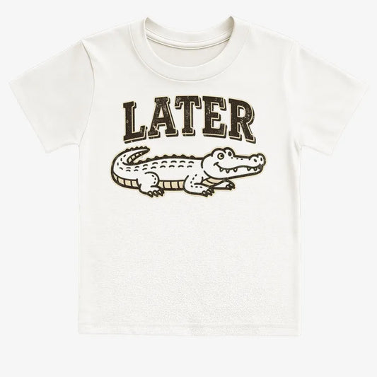 Later Alligator-Kids T-Shirt-White