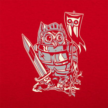 Knight Owl Medieval Armored Owl with Sword and Banner