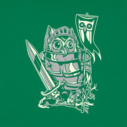 Knight Owl Medieval Armored Owl with Sword and Banner