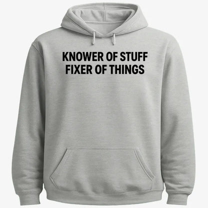 Knower of Stuff Fixer of Things-Hoodie-Gray Heather