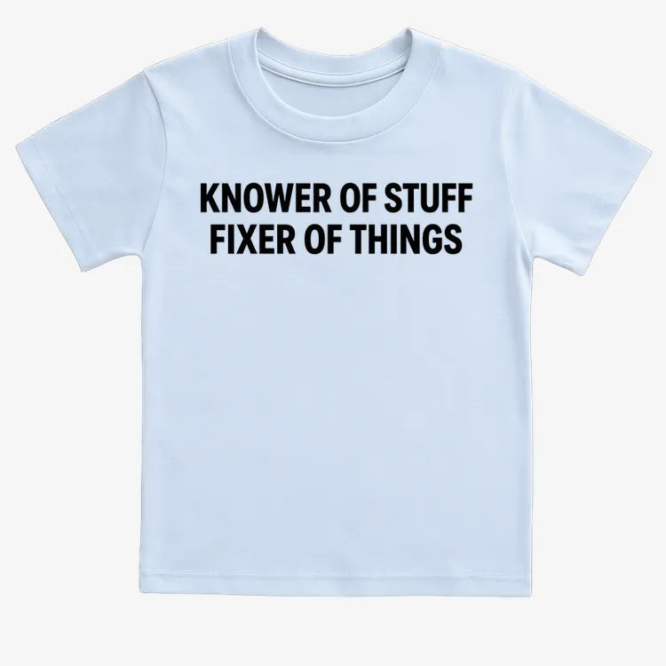 Knower of Stuff Fixer of Things-Kids T-Shirt-Blue