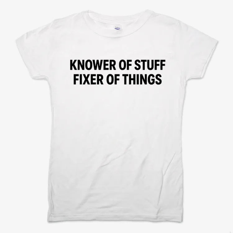 Knower of Stuff Fixer of Things-Women's T-Shirt-Snow